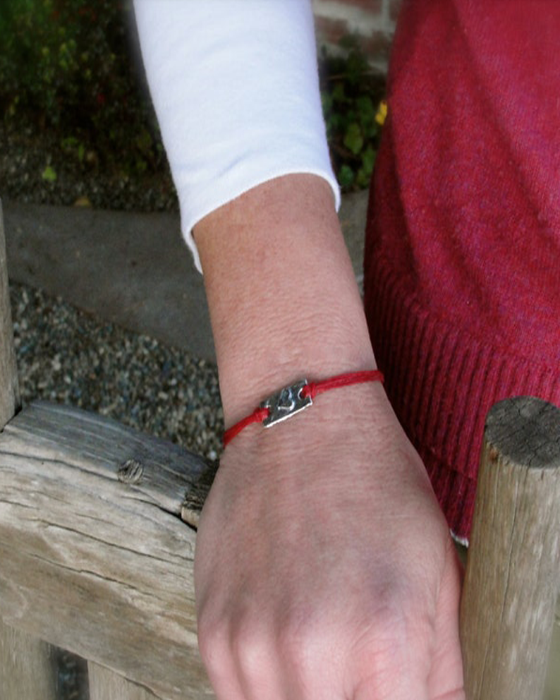 Heart bracelet, Sterling Heart, Red Bracelet, Love, Anniversary bracelet, Bridesmaid Bracelets, christmas gift gift, valentines