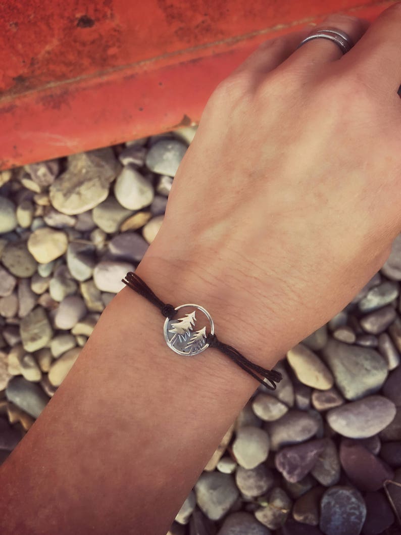 LAST ONE - Sterling Silver Pine Tree Bracelet: Nature Lover Gift