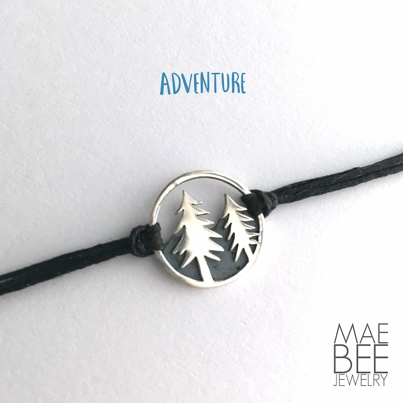 LAST ONE - Sterling Silver Pine Tree Bracelet: Nature Lover Gift