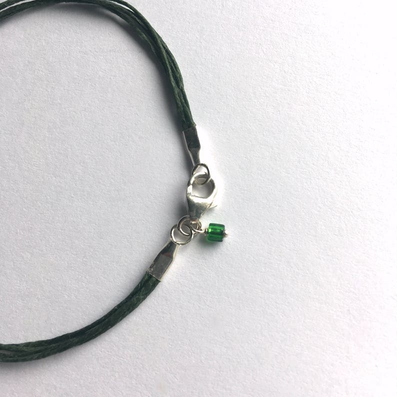 Sterling Silver Celtic Knot Bracelet: Green Irish Linen Cord - Number One Seller