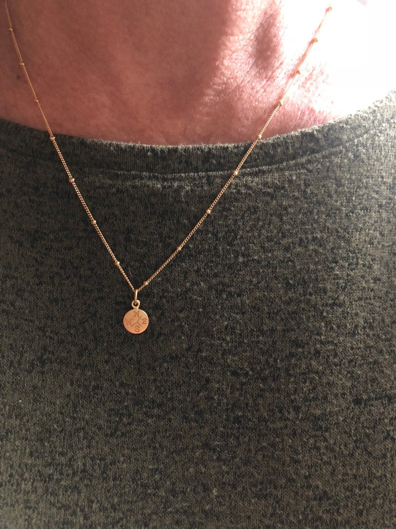 Gold Compass Necklace: Vermeil Pendant, Hiker Jewelry