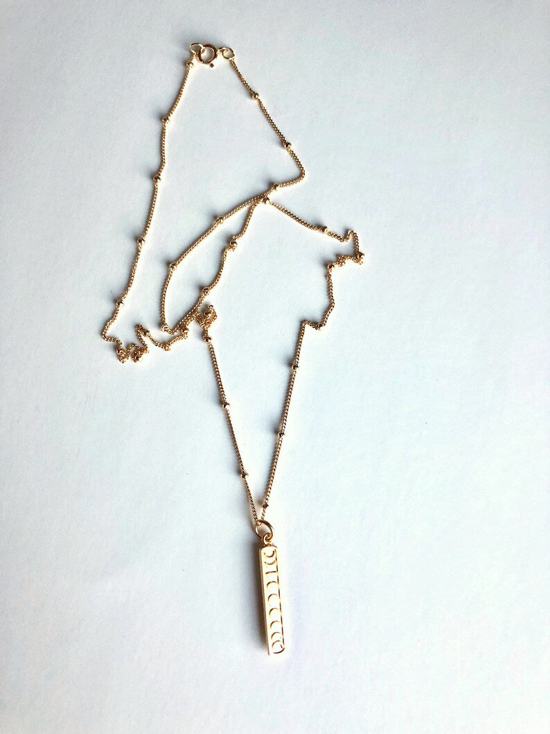 Gold Vermeil Moon Phase Necklace: Celestial Lunar Jewelry