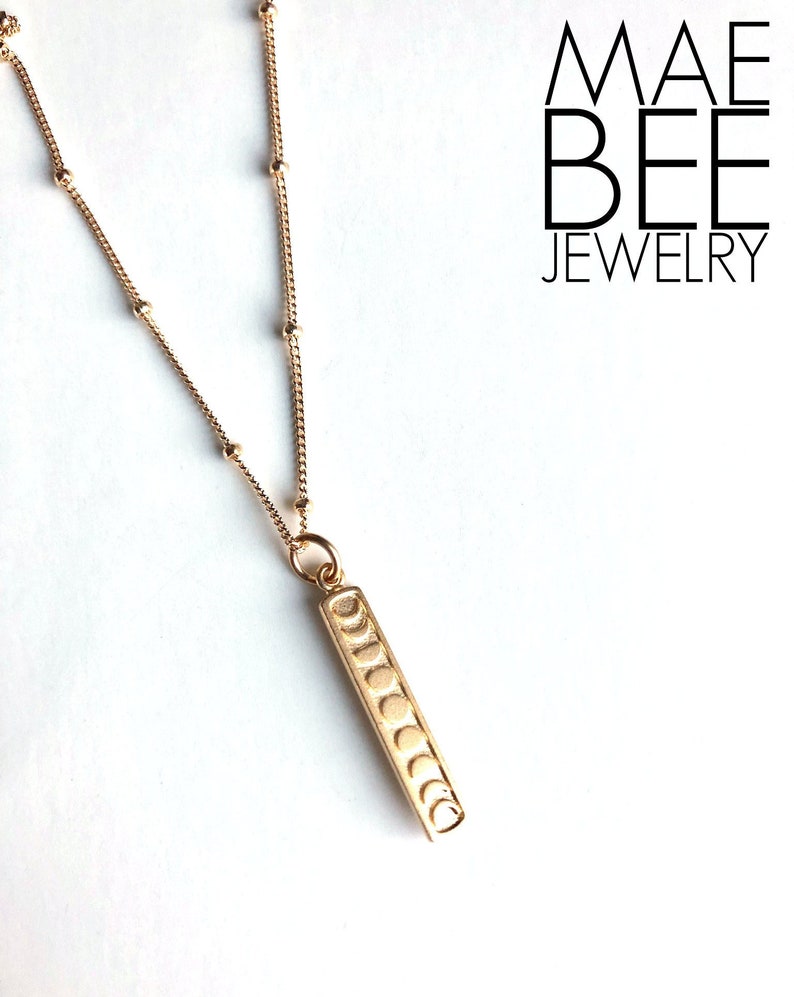 Gold Vermeil Moon Phase Necklace: Celestial Lunar Jewelry