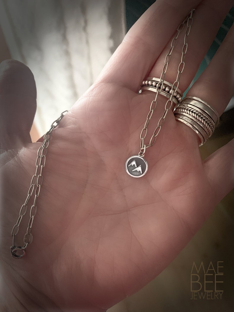 Sterling Silver Mountain Necklace: Hiker Jewelry Gift