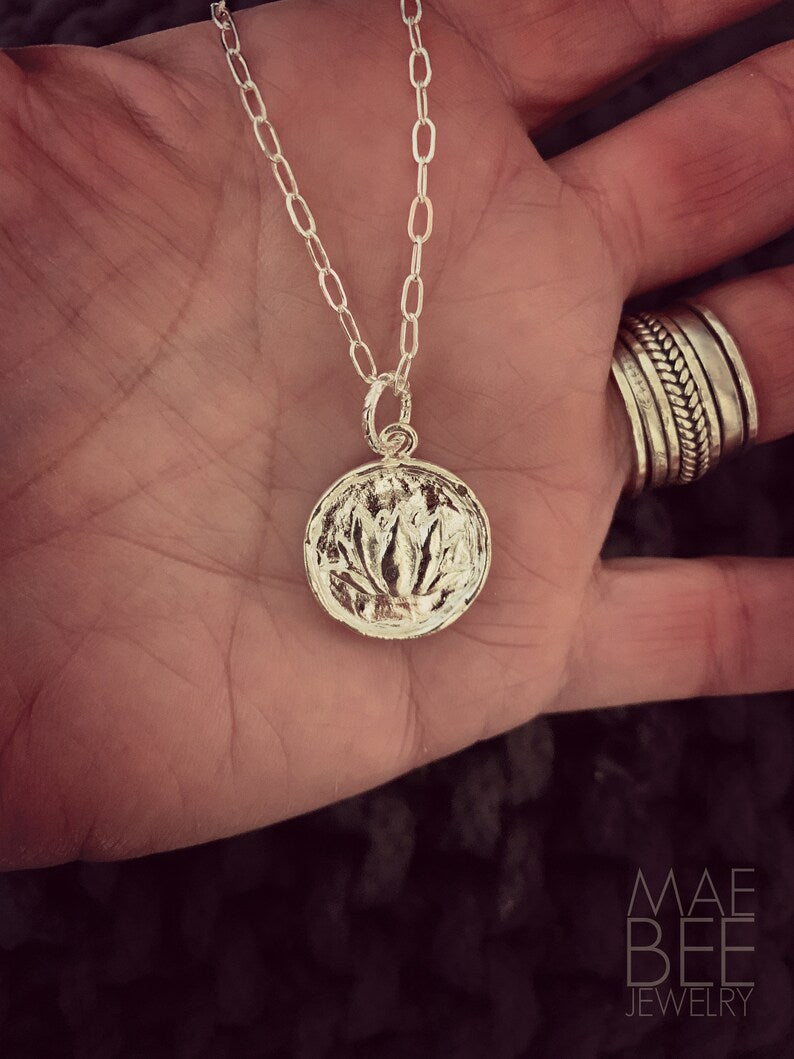 Sterling Silver Lotus Necklace: Yoga Jewelry Gift
