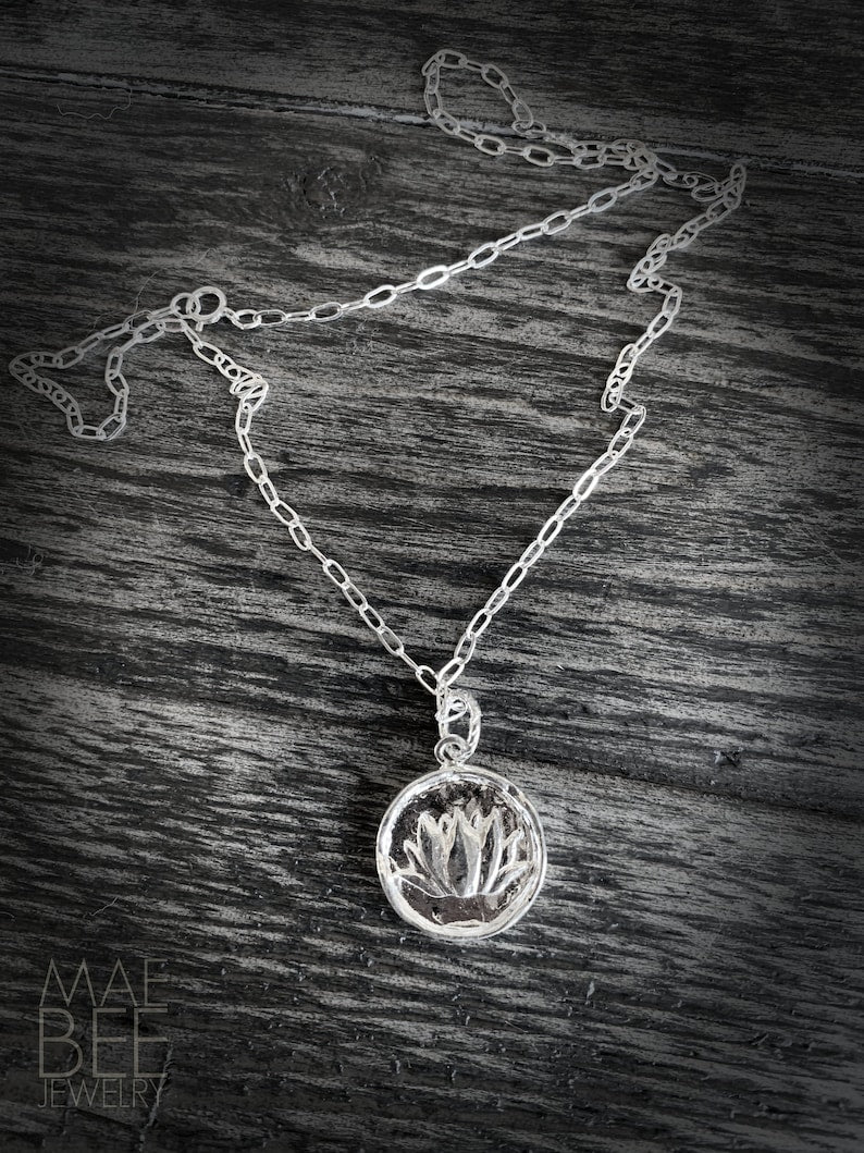 Sterling Silver Lotus Necklace: Yoga Jewelry Gift
