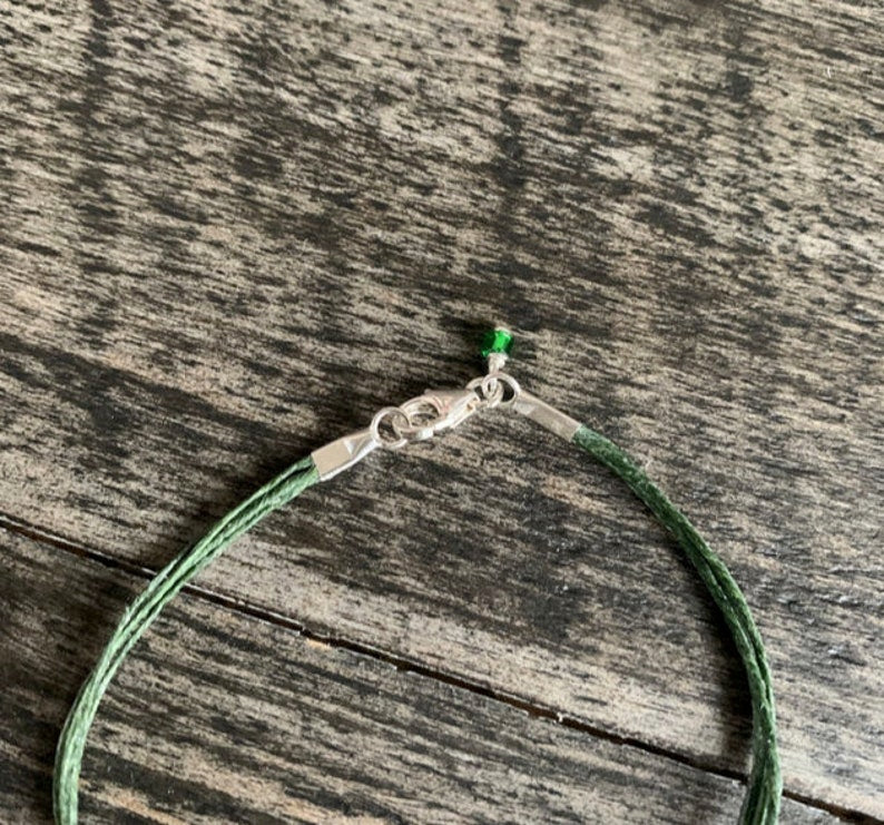 Sterling Silver Celtic Knot Bracelet: Irish Linen Cord Jewelry