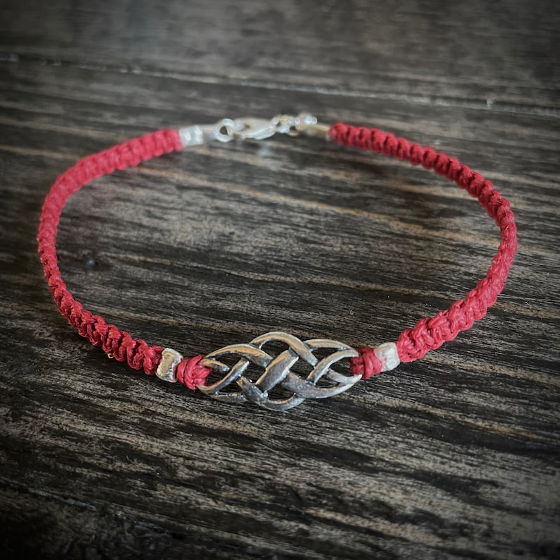 Sterling Silver Celtic Knot Bracelet: Macrame Irish Jewelry Gift