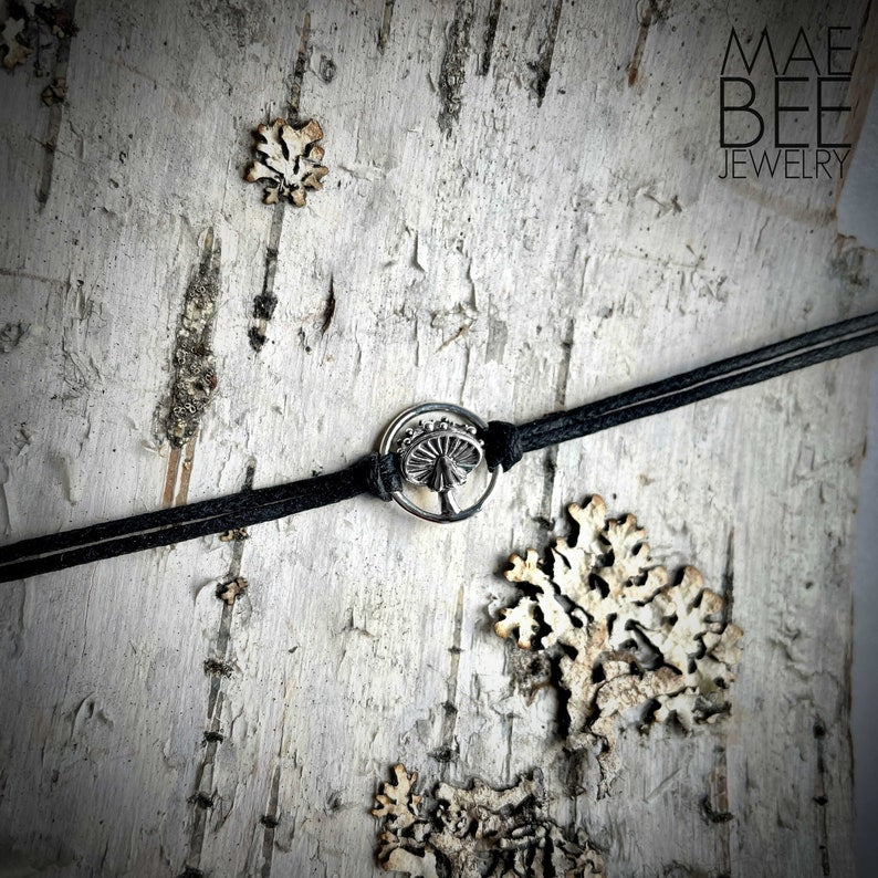 Fly Agaric Mushroom Bracelet: Sterling Silver Nature Jewelry