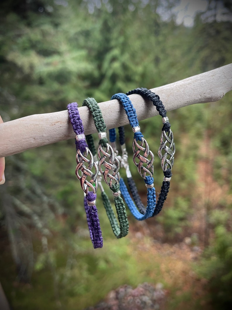 Sterling Silver Celtic Knot Bracelet: Macrame Irish Jewelry Gift