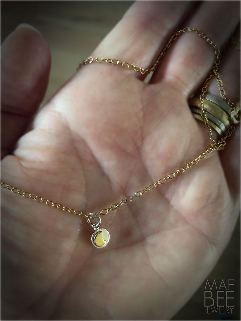 Gold Plated Crescent Moon Necklace: Sterling Silver Lunar Jewelry