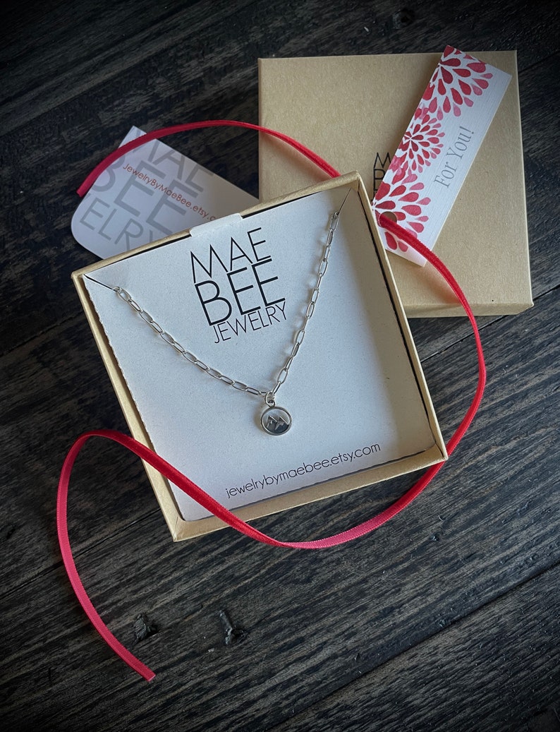Sterling Silver Mountain Necklace: Hiker Jewelry Gift