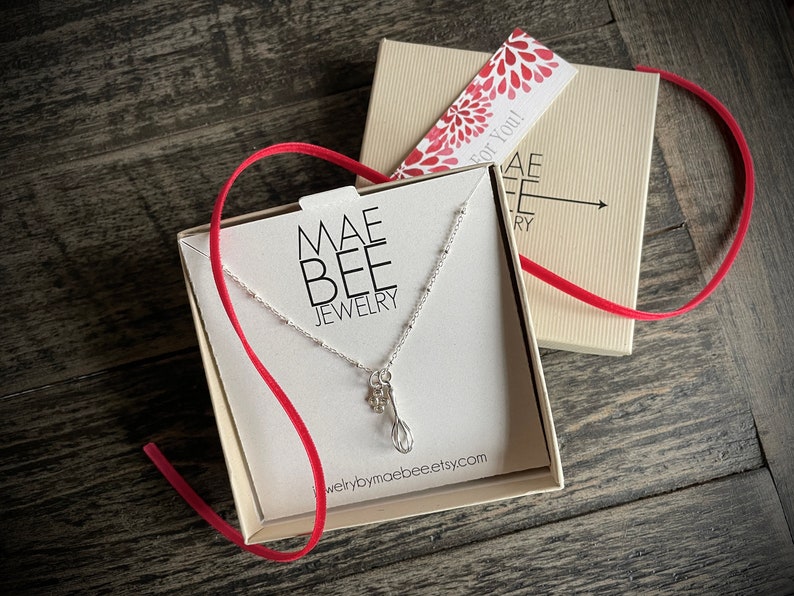 Sterling Silver Whisk Necklace: Culinary Gift for Chefs