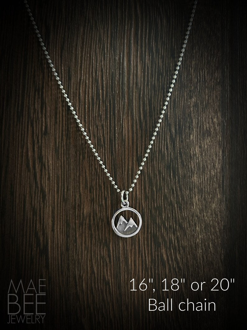 Sterling Silver Mountain Necklace: Hiker Jewelry Gift