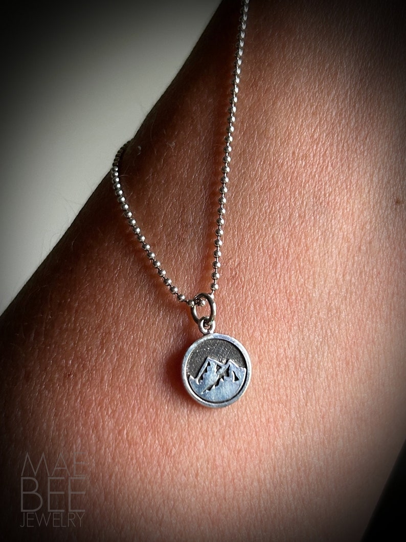 Sterling Silver Mountain Necklace: Hiker Jewelry Gift