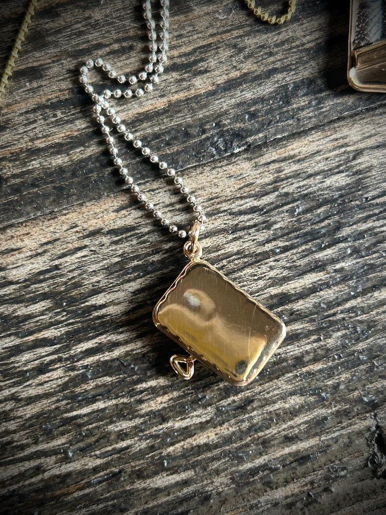 Sterling Silver Sardine Can Necklace: Bronze Fish, Chef Jewelry, Foodie Jewelry